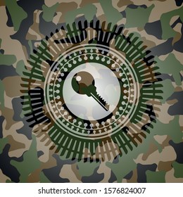 key icon on camo pattern