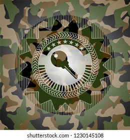 key icon on camouflage pattern