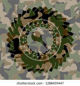 key icon on camouflage pattern