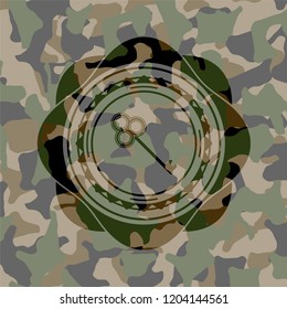 key icon on camouflaged texture