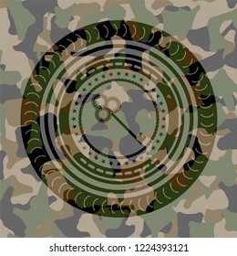 key icon on camouflaged texture