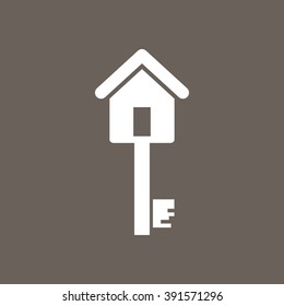 Key Icon on Dark Gray Color. Eps-10.