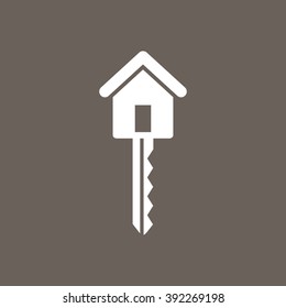 Key Icon on Dark Gray Color. Eps-10.