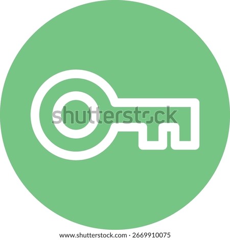a key icon on a green background