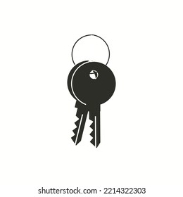 Key icon on a grey background vector illustration