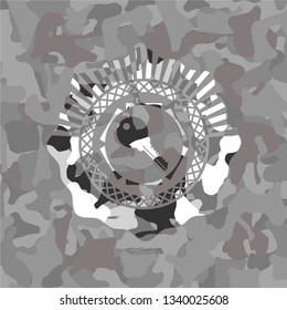 key icon on grey camo texture