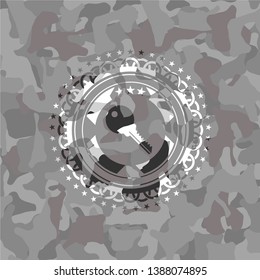 key icon on grey camouflaged texture