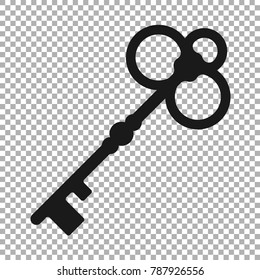 Key icon on the isolated background. Flat design. For business, web sites or mobile apps. Vector.
