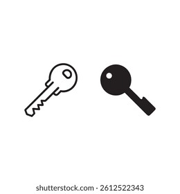 key icon on silhouette vector image