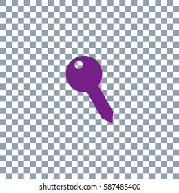 Key Icon on transparent background. Violet icon