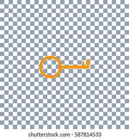 Key Icon on transparent background. Orange icon