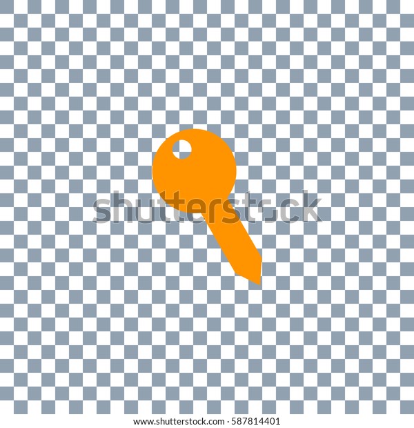 Key Icon on\
transparent background. Orange\
icon