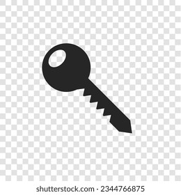 Key icon on transparent grid