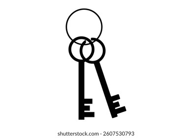 key icon on white background. flat style key icon.