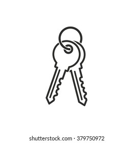 Icono de clave en fondo blanco. Ilustración vectorial.