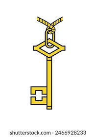 Key icon. Opening or closing symbol. An attribute of a castle, door, or treasure chest. Attribute of the coat of arms of Gibraltar.