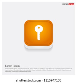 Key Icon Orange Abstract Web Button - Free vector icon