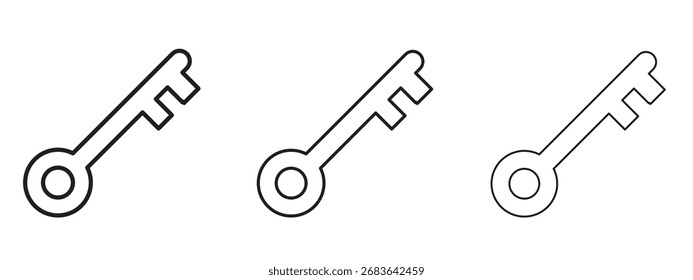 Icono de tecla, signo de contorno, símbolos lineales