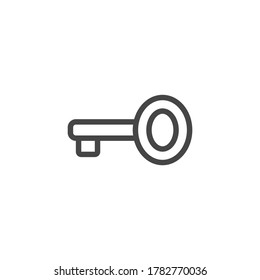 Key icon in outline style isolated on white background.