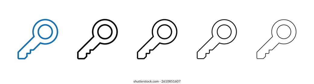 Key icon Outline vector logo for web ui
