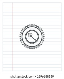 key icon pencil effect. Vector Illustration. Detailed.