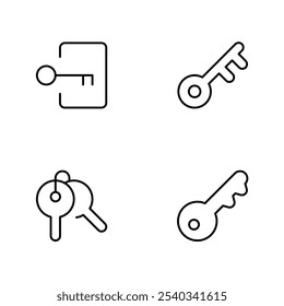 Key icon, pin code, lock icon Modern minimal flat design style, vector illustration for ui and app use