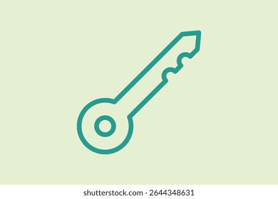 Key icon. icon related to UI elements. suitable for web site, app, user interfaces,element, printable etc. line icon style. simple vector design editable