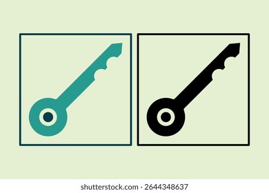 Key icon. icon related to UI elements. suitable for web site, app, user interfaces,element, printable etc. solid icon style. simple vector design editable