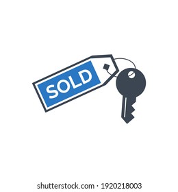 Key icon. Rent a car, rent home, sale key icon with vector illustration and flat style design.