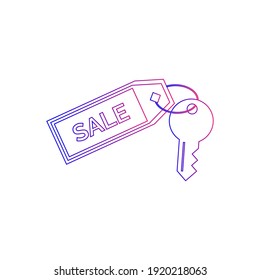 Key icon. Rent a car, rent home, sale key icon with vector illustration and flat style design.
