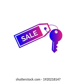 Key icon. Rent a car, rent home, sale key icon with vector illustration and flat style design.