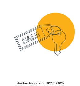 Key icon. Rent a car, rent home, sale key icon with vector illustration and flat style design.