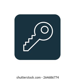 key icon Rounded squares button, on white background 
