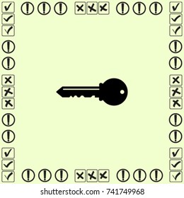 Key icon, secret vector illustration