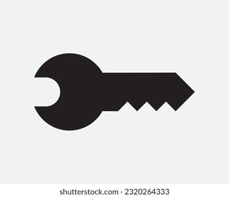 Key Icon. Security Password Secure Lock Door Access Protection Safety Secret. Black White Sign Symbol Illustration Artwork Graphic Clipart EPS Vector