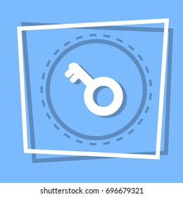 Key Icon Security Protection Concept Flat Vector Illustration