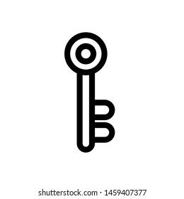 Key Icon Security , Template Design Vector Emblem Isolated Illustration , Outline Solid Background White , Private Business Lock
