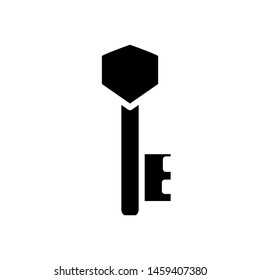 Key Icon Security , Template Design Vector Emblem Isolated Illustration , Outline Solid Background White , Private Business Lock
