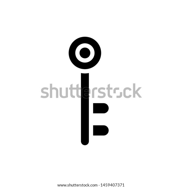 Key Icon Security , Template Design Vector Emblem\
Isolated Illustration , Outline Solid Background White , Private\
Business Lock\
