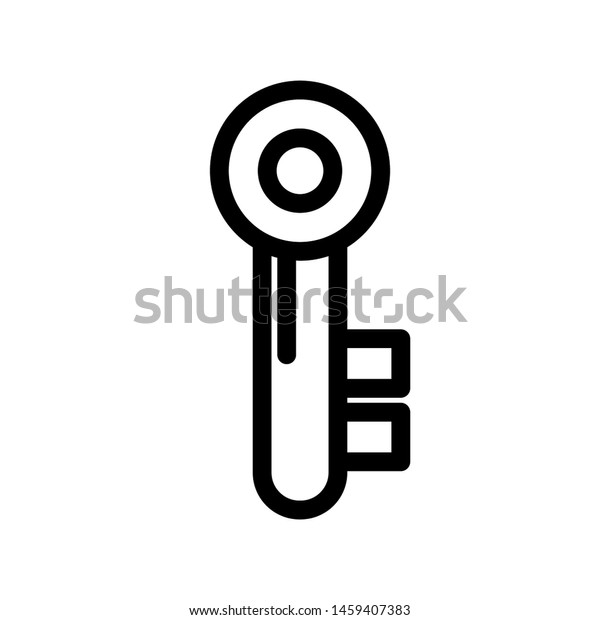 Key Icon Security , Template Design Vector Emblem\
Isolated Illustration , Outline Solid Background White , Private\
Business Lock\
