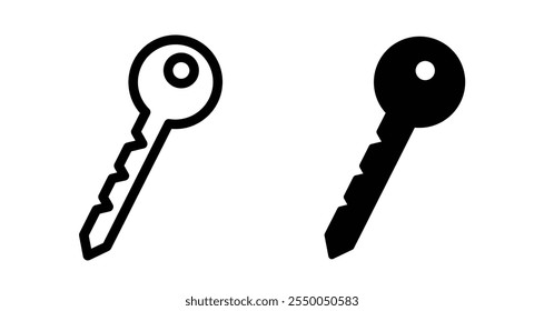 Key Icon set in black filled and line.