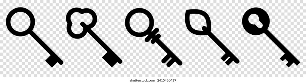 Key icon set. Design can use for web and mobile app. Vector illustration isolated on transparent background
