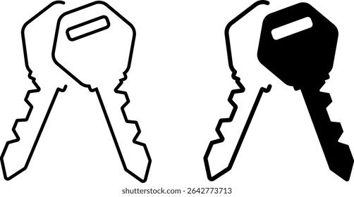 ícone de chave definido. Símbolo do sinal de segurança da casa. Símbolo de senha. Ícones do furo da porta. Símbolo de proteção da casa. símbolos de privacidade
