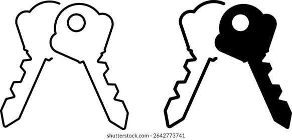 key icon set. House security sign symbol. Password symbol. Door key hole icons. Home protection sign. privacy symbols
