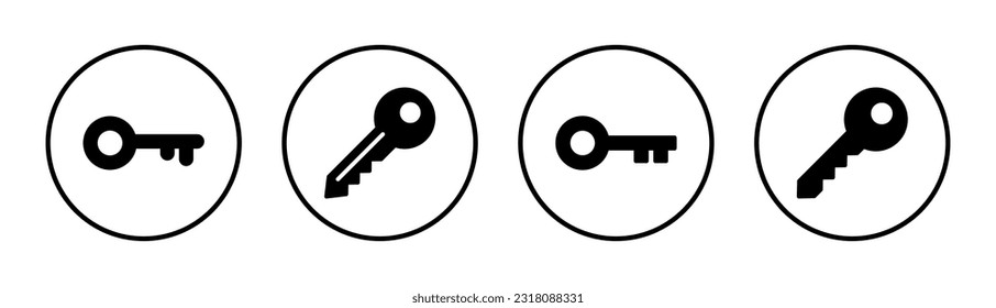 Key icon set illustration. Key sign and symbol.