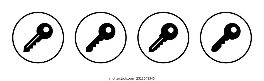 Key icon set illustration. Key sign and symbol.
