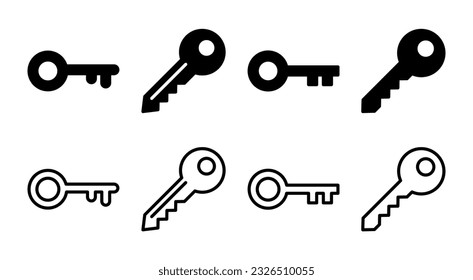 Key icon set illustration. Key sign and symbol.