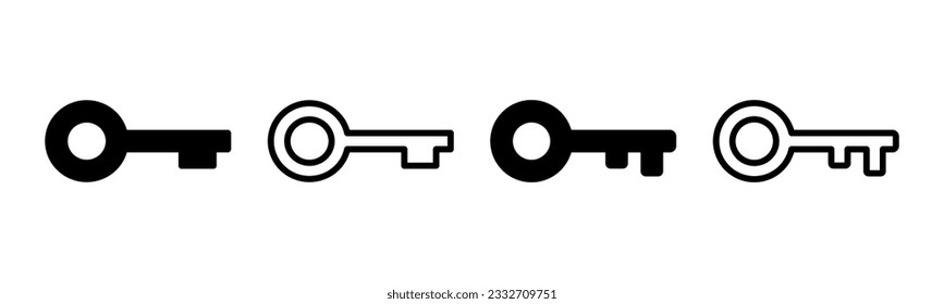 Ilustración de conjunto de iconos de clave. Signo y símbolo de clave.