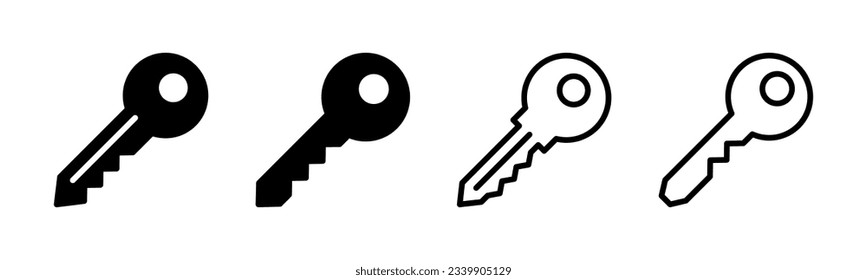 Key icon set illustration. Key sign and symbol.