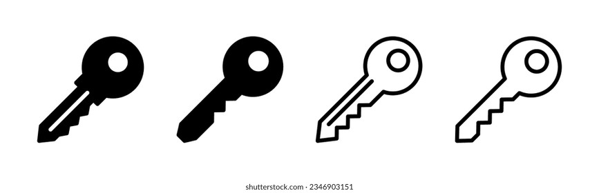 Key icon set illustration. Key sign and symbol.